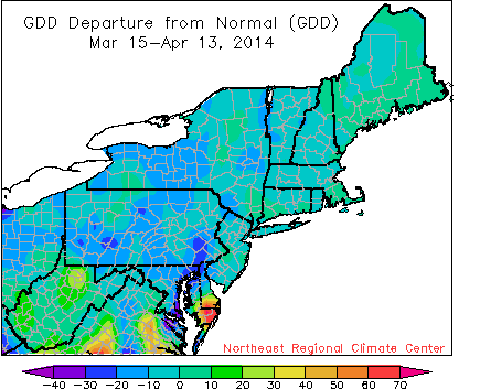 this season compared to normal (gdd)
