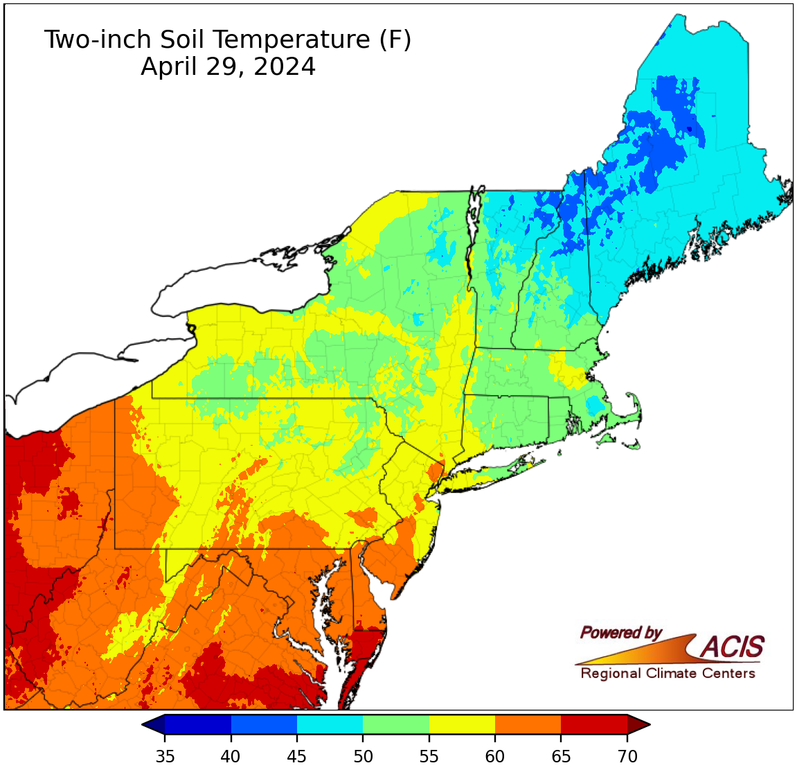soil tempearture map