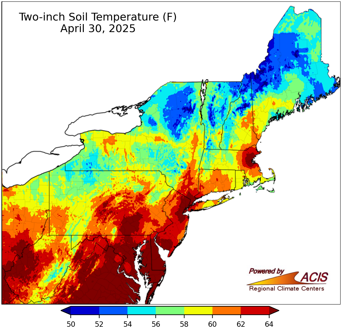 soil tempearture map