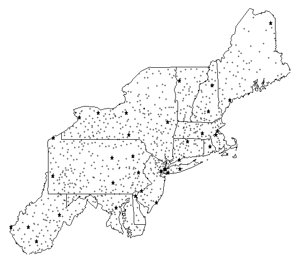 Northeast US Climate Station Map