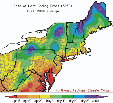 last frost date map