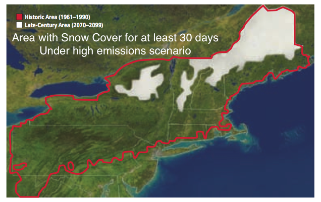 projected area with 30 days snow cover