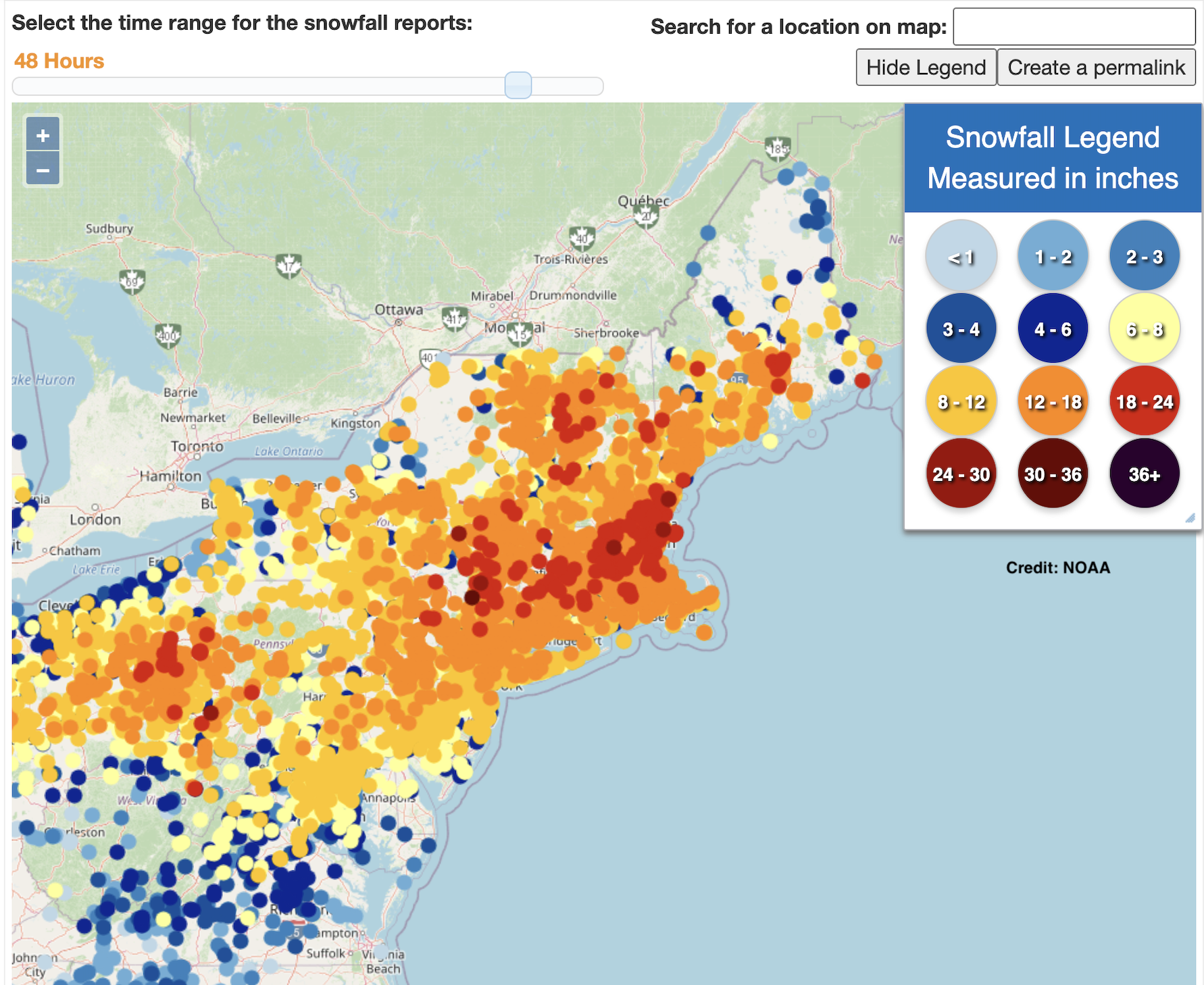 snow map