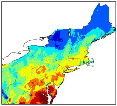 Northeast gdd difference map