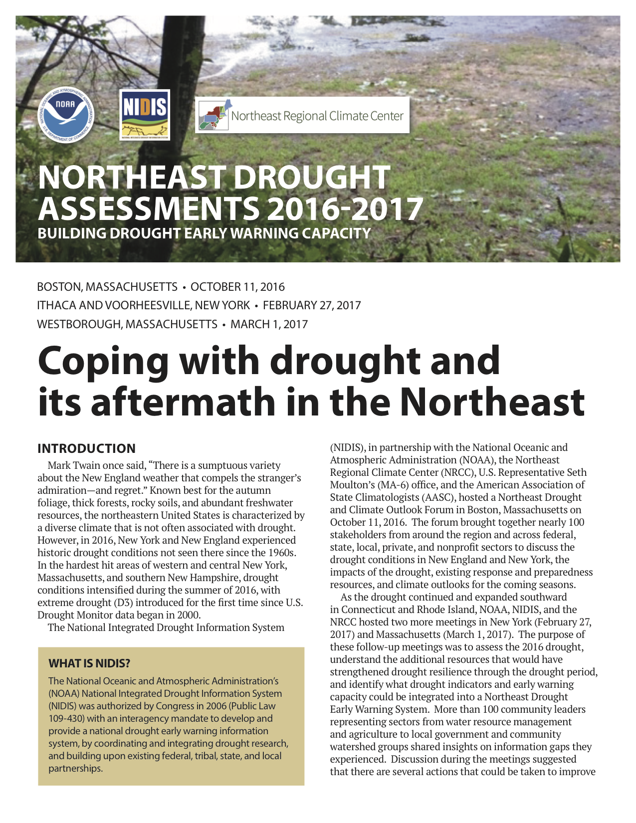 Cover of Northeast Drough Assessments