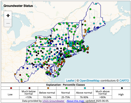 Map of current groundwater status