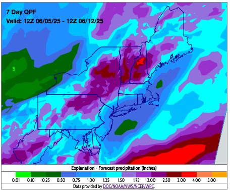 Map of QPF forecast