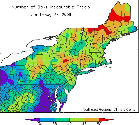 number days precip map