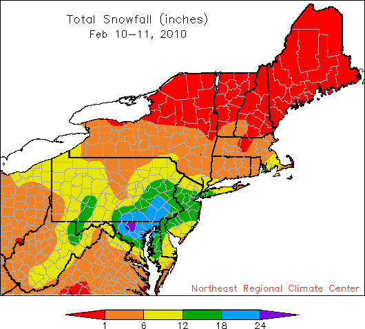 feb 10-11 snow map