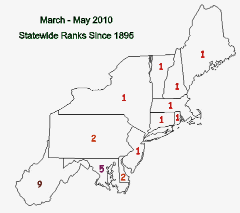 spring temp ranks map