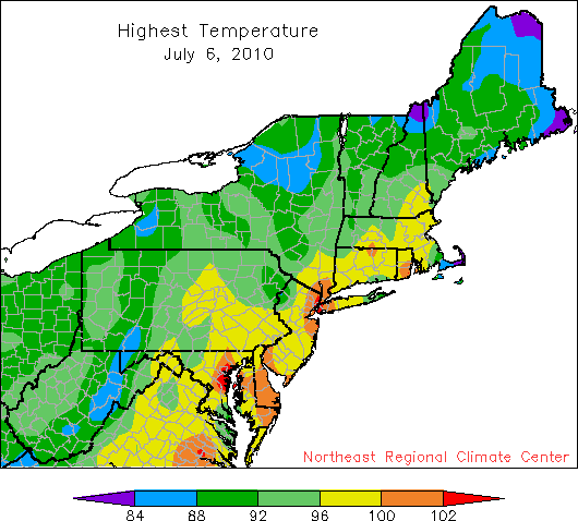 july 6 high temp map