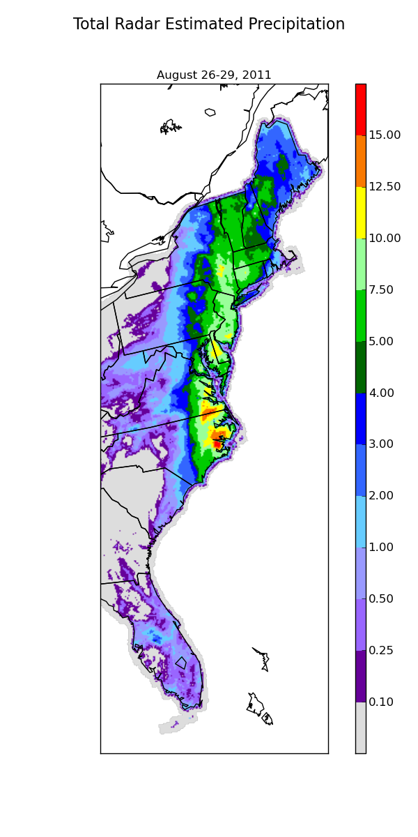 irene radar precip map