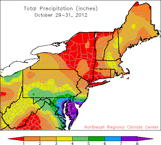 sandy rain map