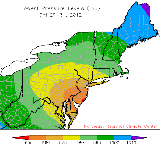 sandy pressure map