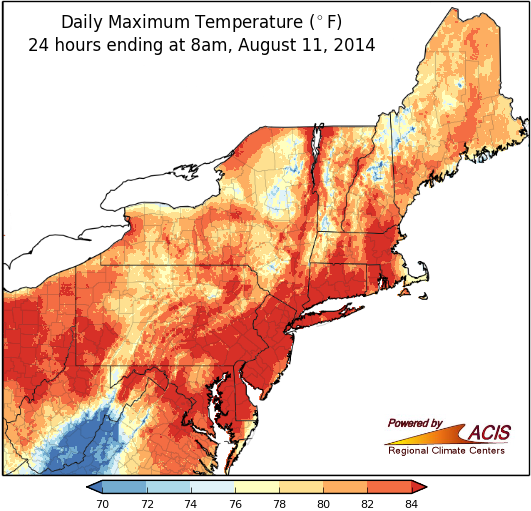 daily max temp map