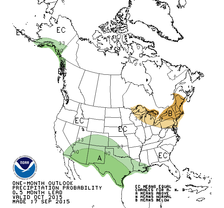 cpc oct precip outlook map