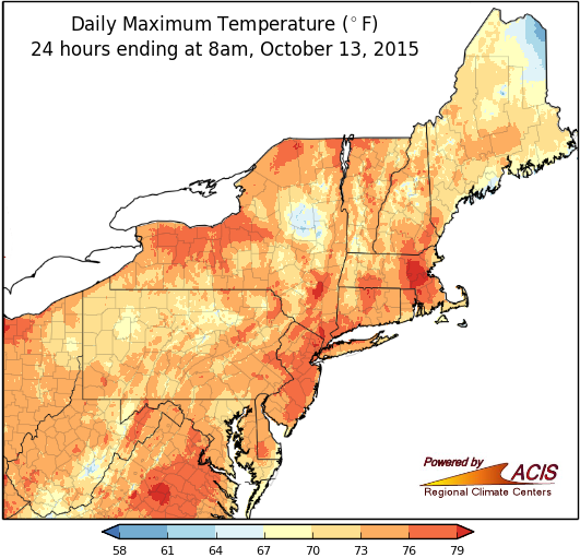 Oct 12 high temp map