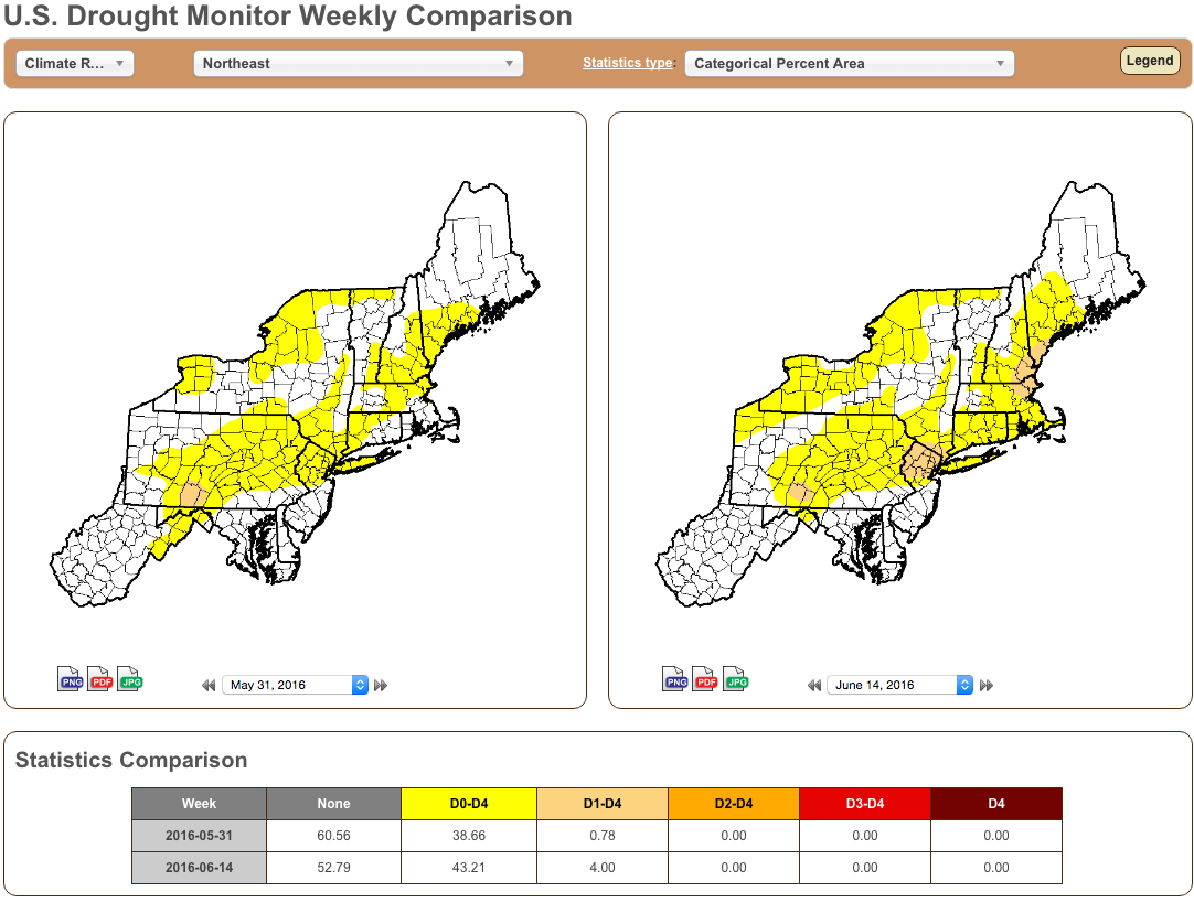 US Drought Monitor maps for May 31 and June 14