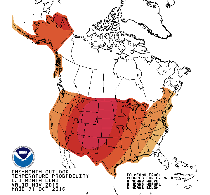 nov temp outlook map