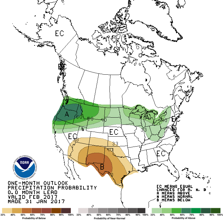 feb precip outlook map