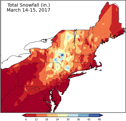 storm snowfall map