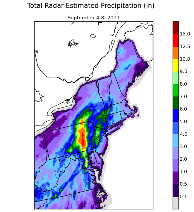 TS Lee rainfall map