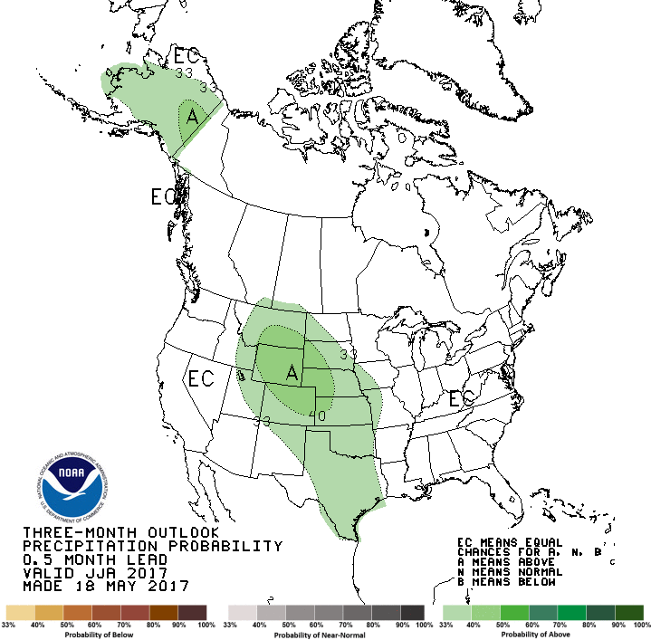 summer precip outlook map