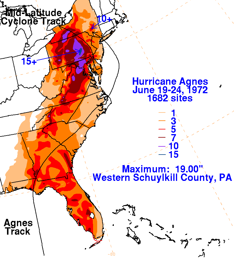 Agnes rain map