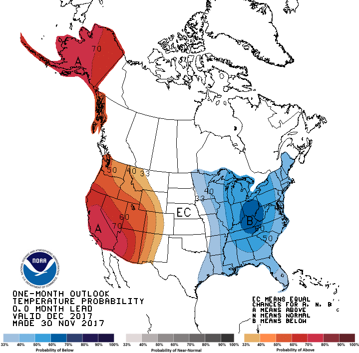 dec temp outlook map