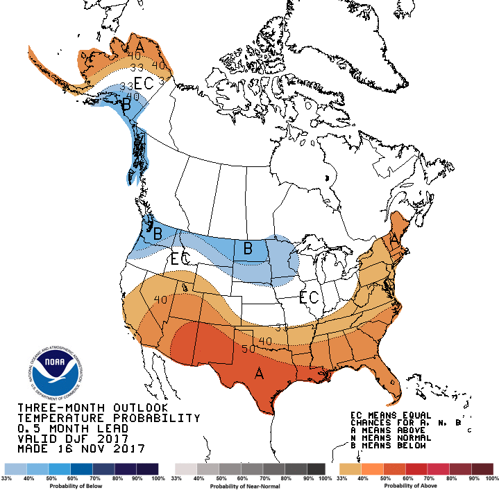 winter temp outlook map