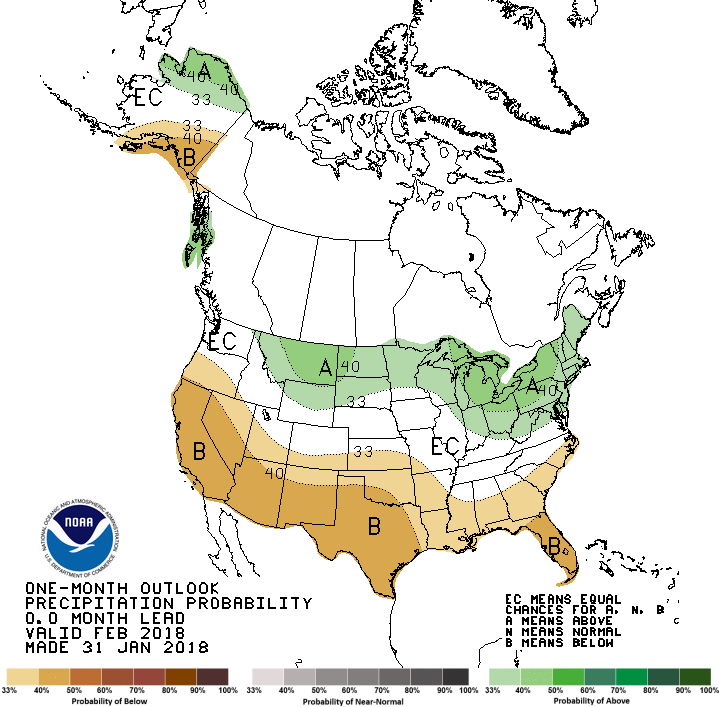 feb precip outlook map