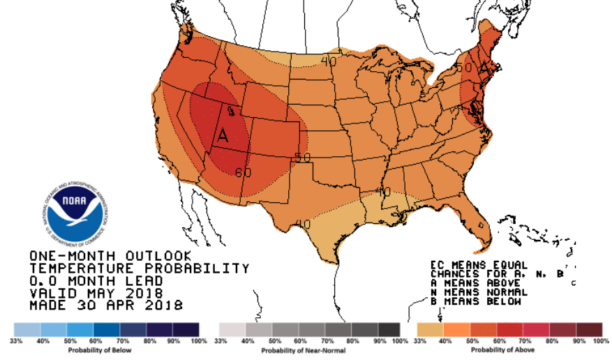 May temp outlook map