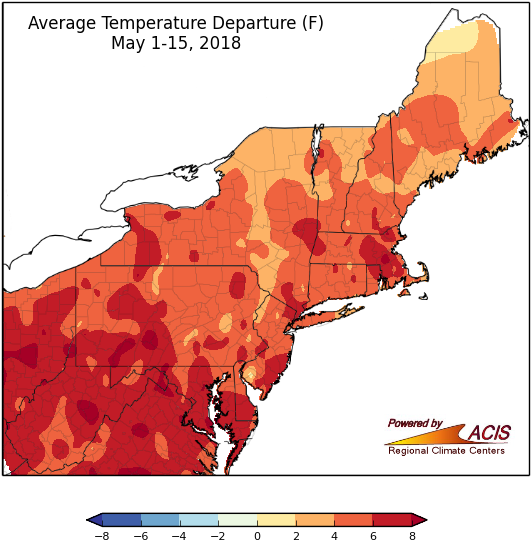 Mid-May temp map