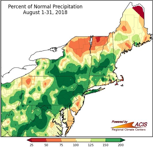 August precip map