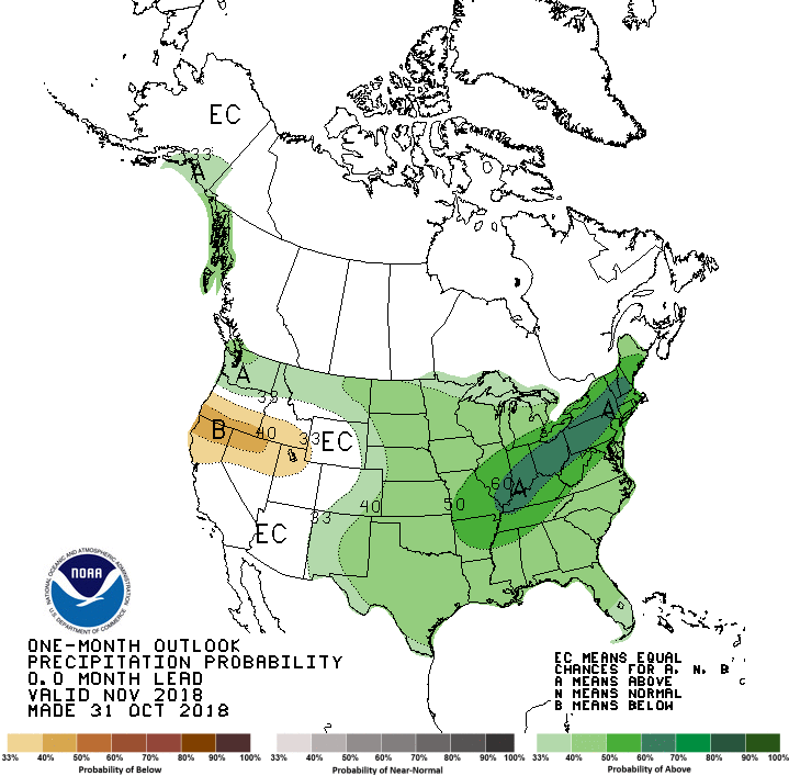 Nov precip outlook map