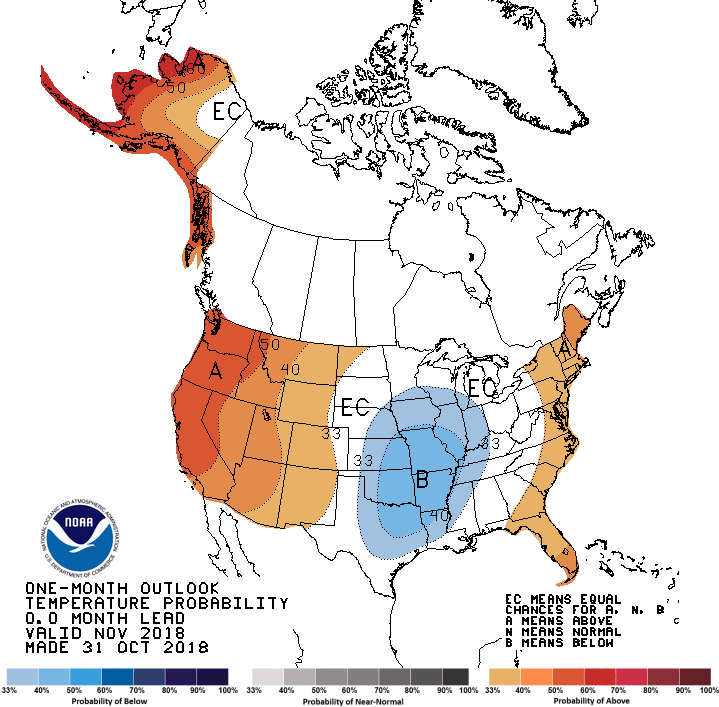 Nov temp outlook map