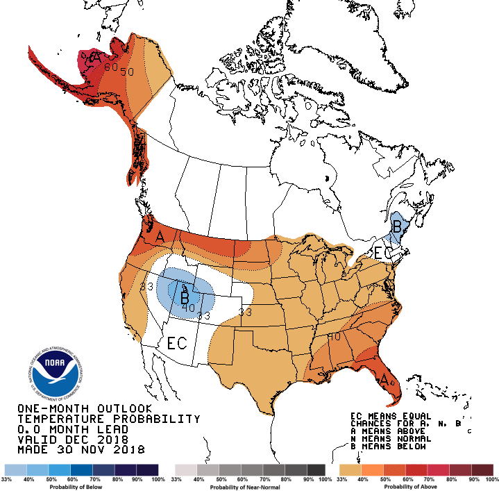 dec temp outlook map