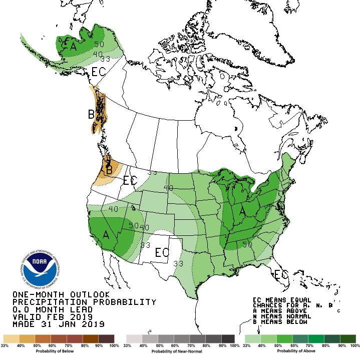 feb precip outlook map