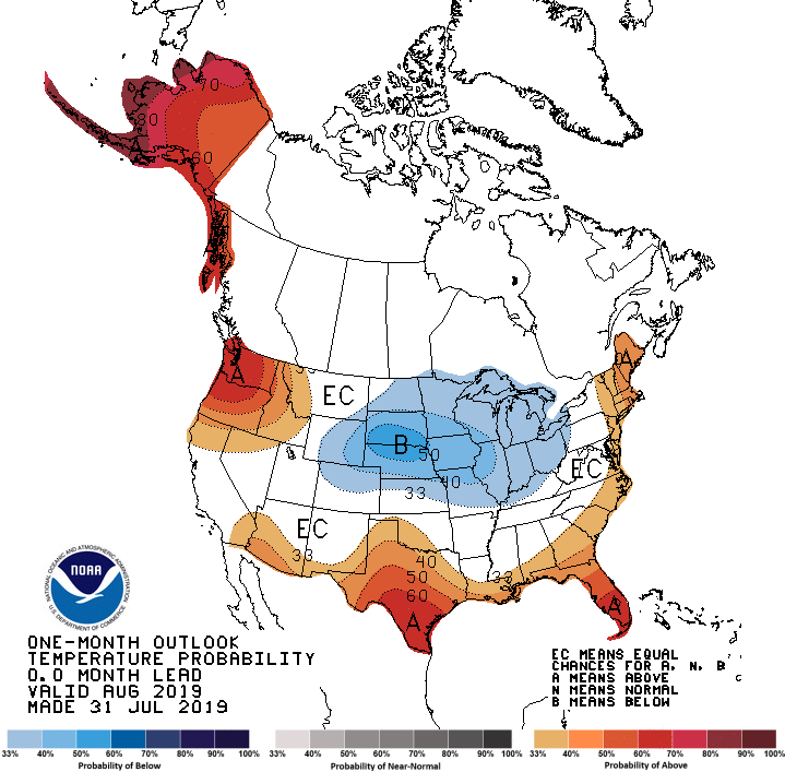 aug temp outlook map