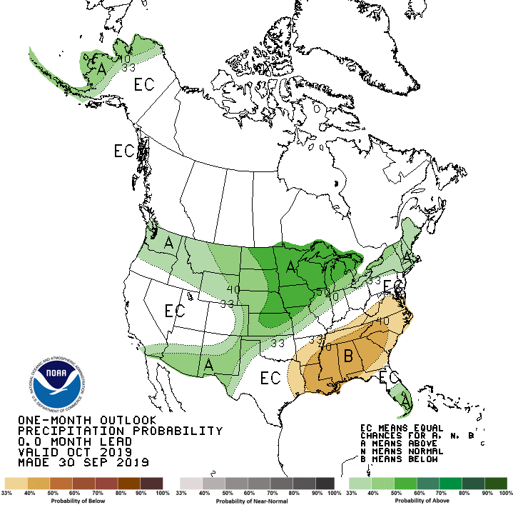 Oct precip outlook map