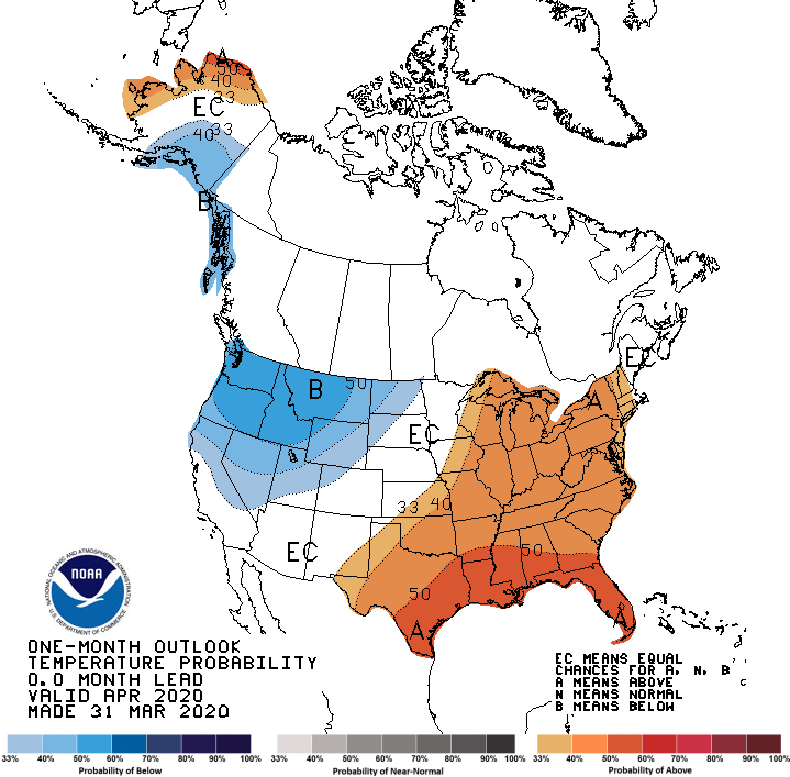 apr temp outlook map