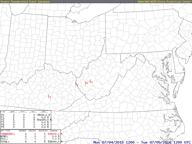 wv tornado map