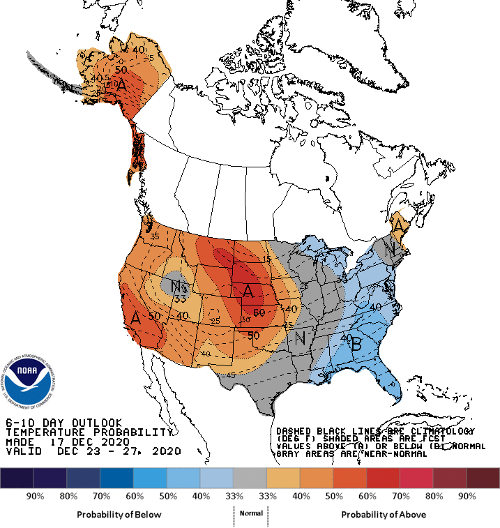 temp outlook map