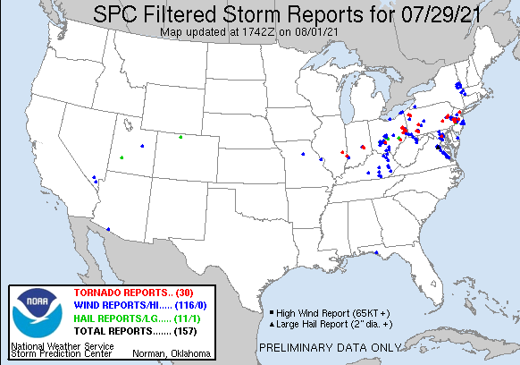 july 29 storm report map