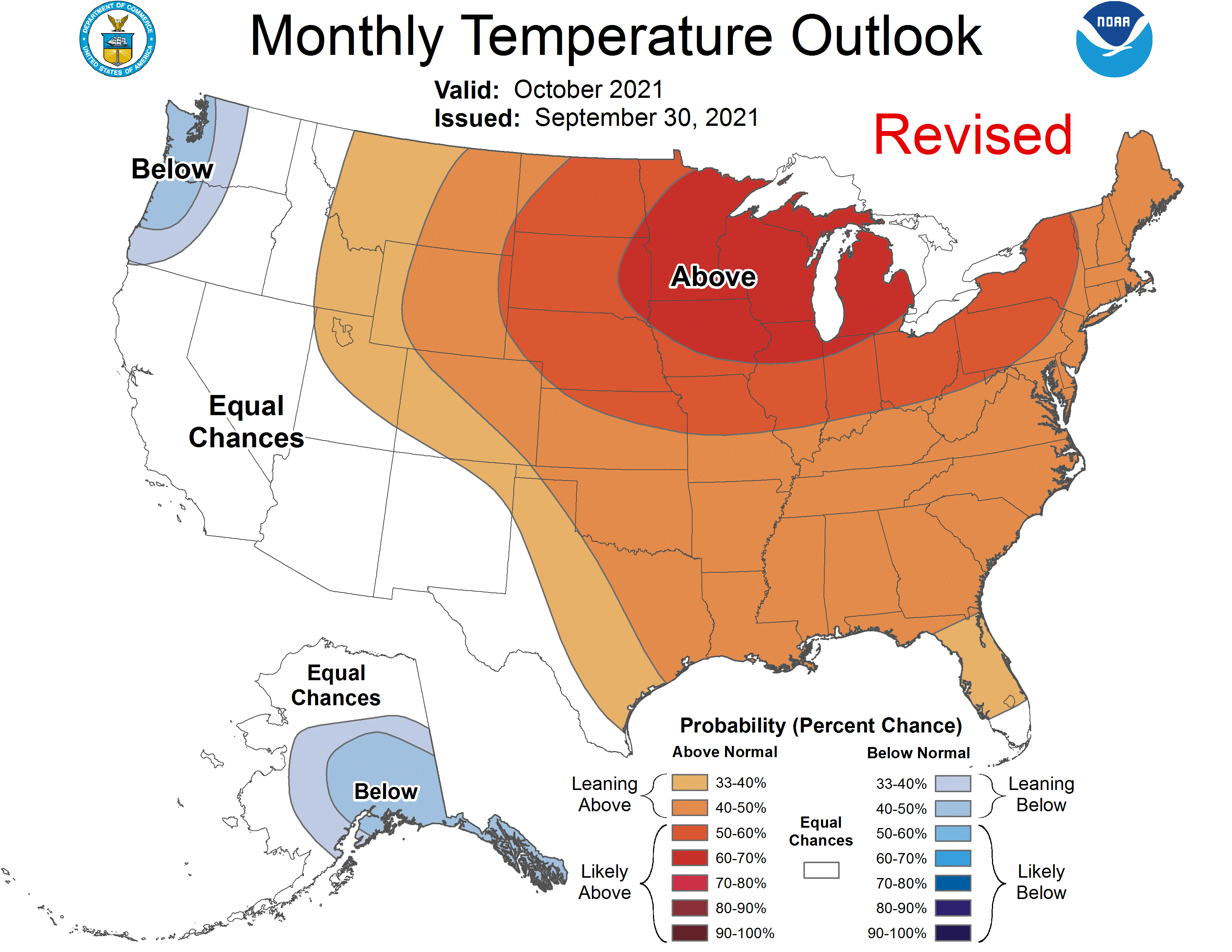 Oct temp outlook map