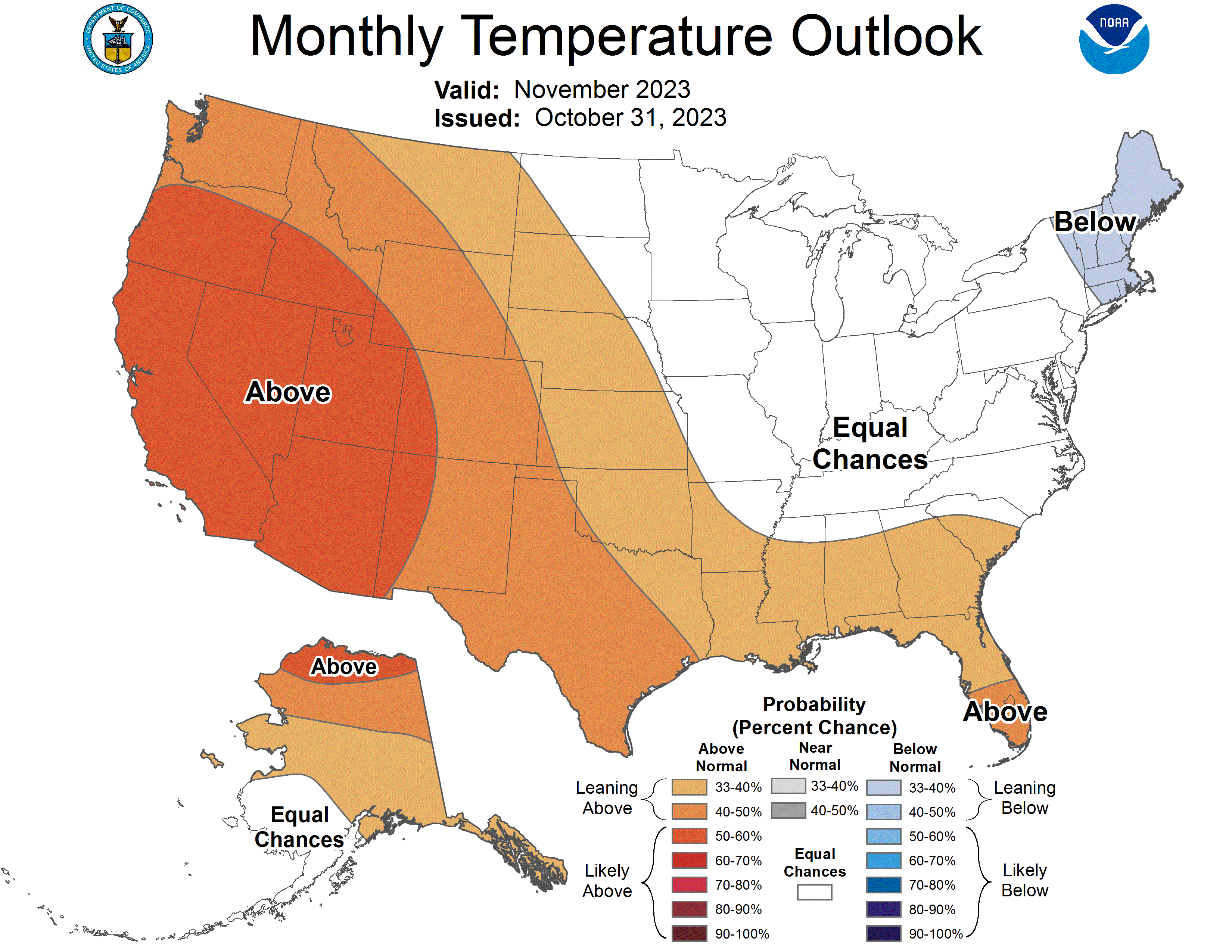 Nov temp outlook map